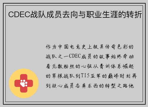CDEC战队成员去向与职业生涯的转折
